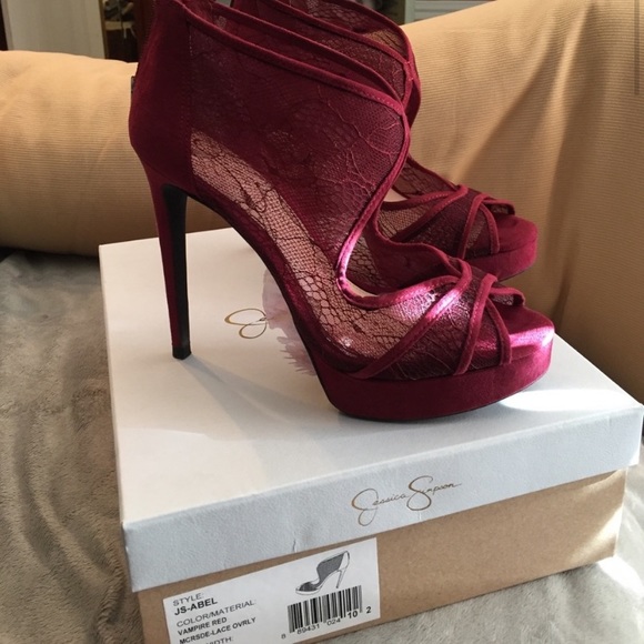 Jessica Simpson Shoes - Red Lace Heels/Pumps